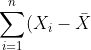 \sum_{i=1}^n (X_i-\bar{X})^2\ \sim\chi^2(n-1),